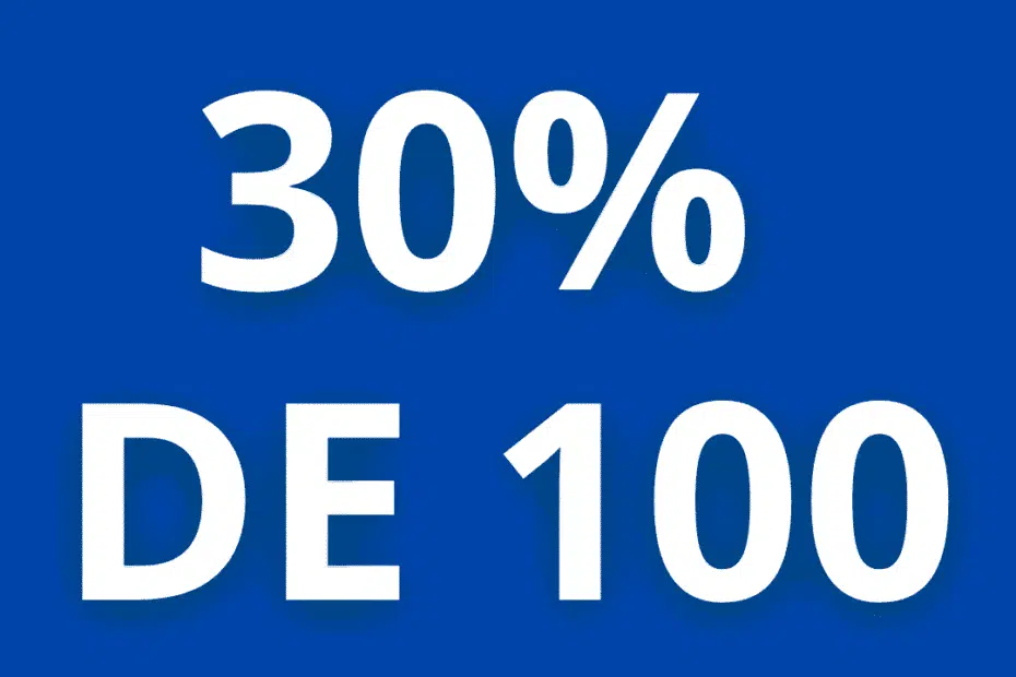 Quanto é 30% de 100