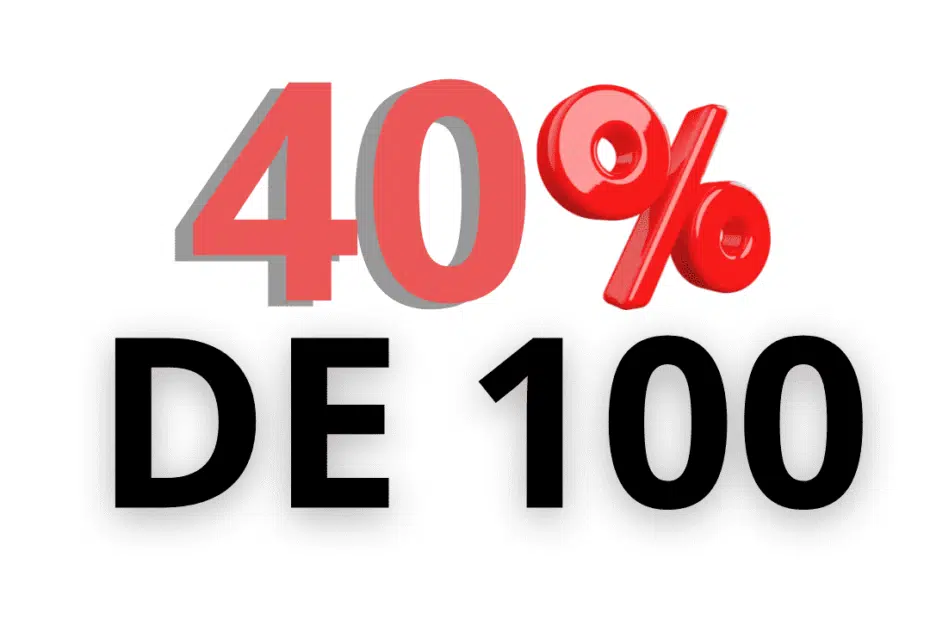 Quanto é 40% de 100