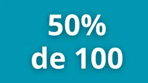 Quanto é 50% de 100