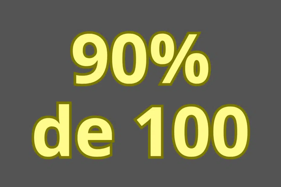 Quanto é 90% de 100