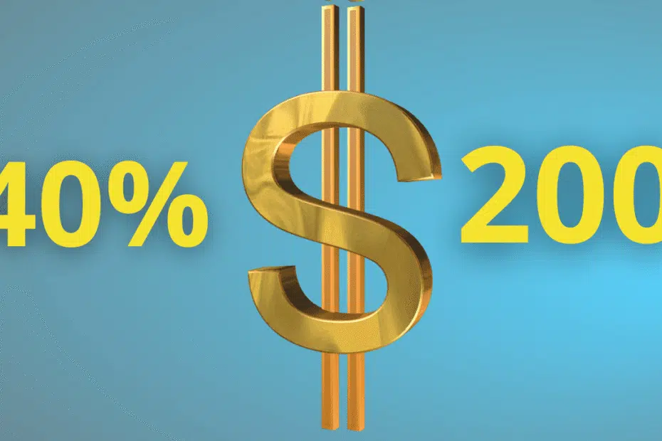 Quanto é 40% de 200