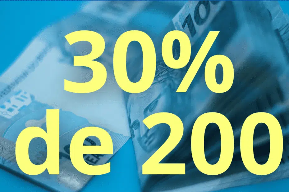 Quanto é 30% de 200